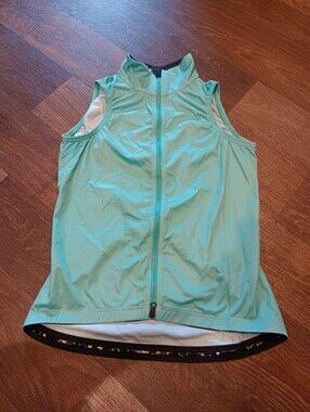 Velocio Women's Aqua Zip-Front Sleeveless Performance Vest Made In Italy